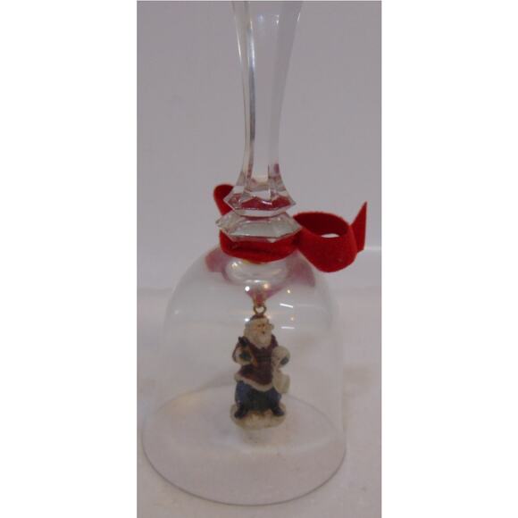 Old Fashioned Santa Bell Crystal Intaglio Holding Scroll A2141D Collectible Rare - Picture 2 of 7